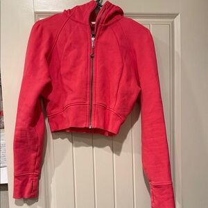 Lulu Hot Pink Cropped Hooded Jacket